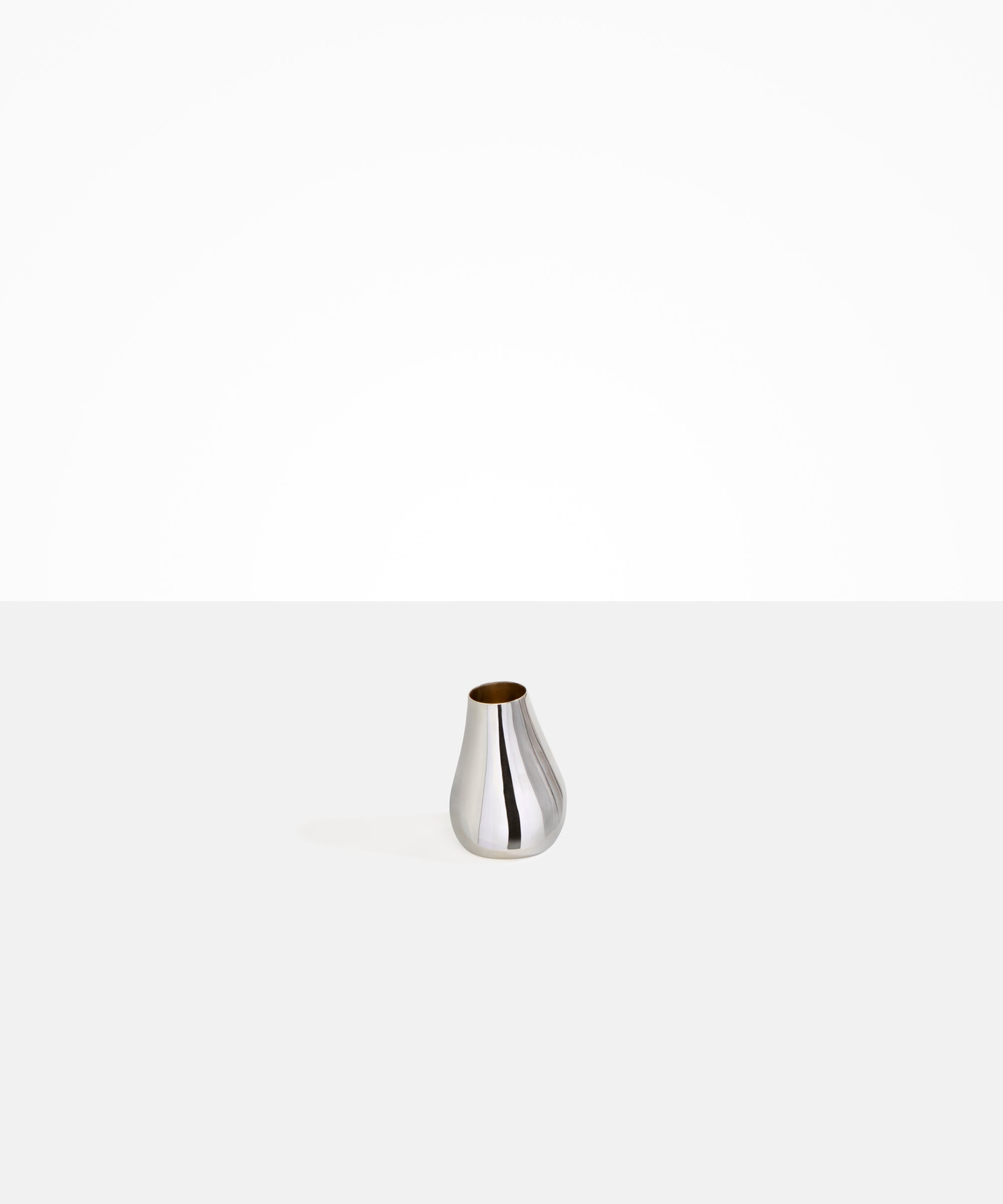 Dinosaur Designs Small Metal Liquid Vase in Silver-Plated Brass Material