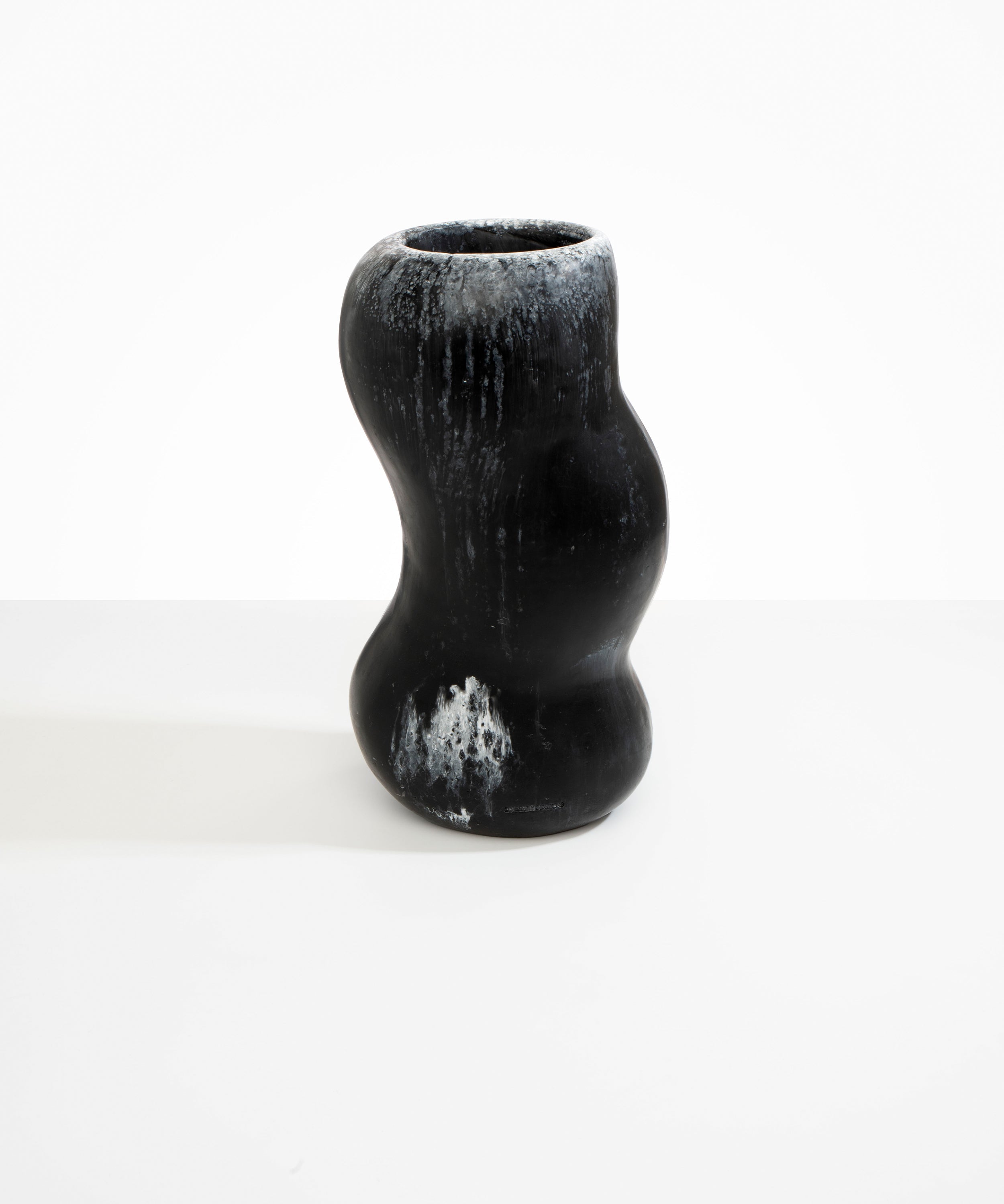 Dinosaur Designs Valley Vase in Black Marble color resin