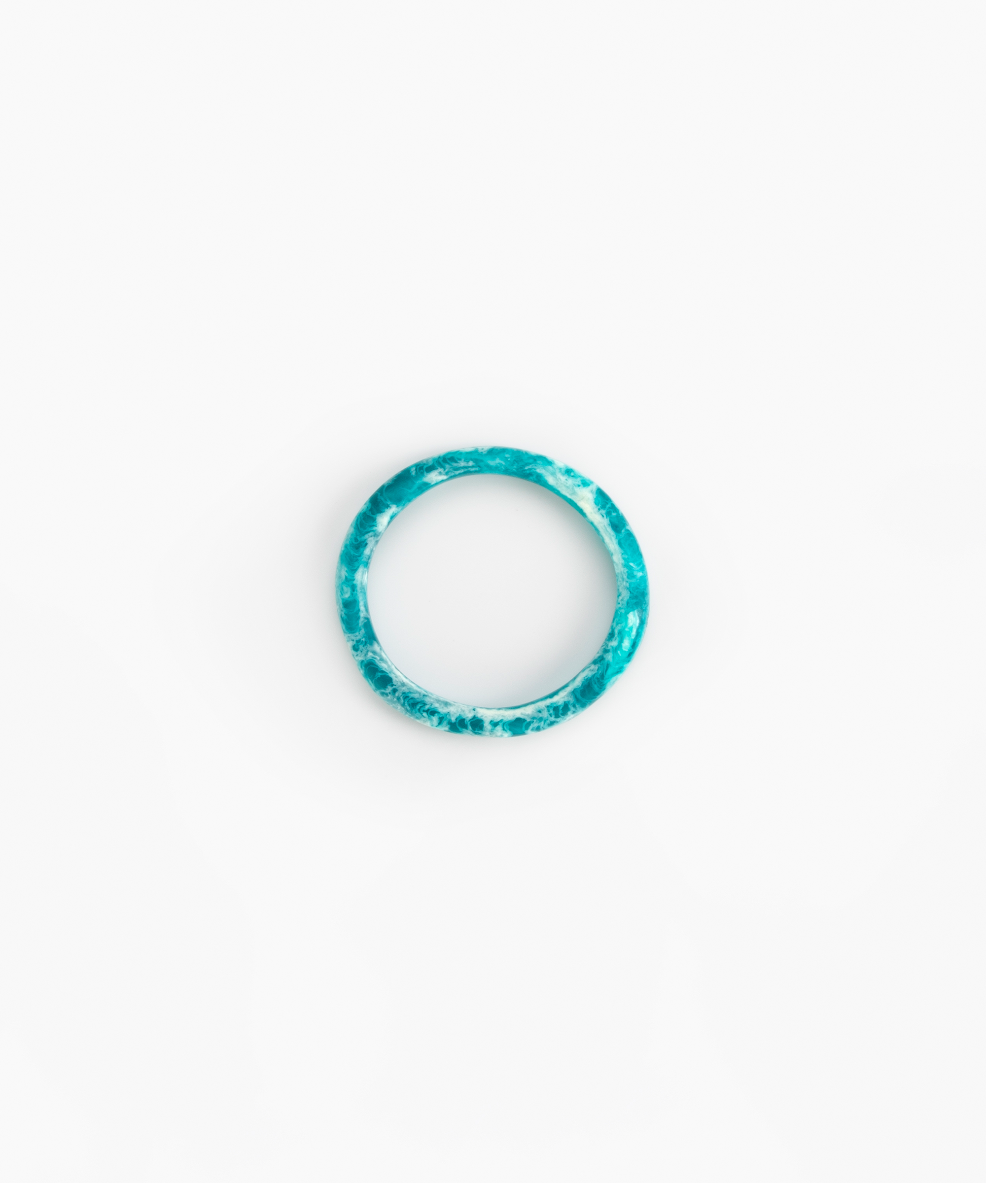 Dinosaur Designs Wishbone Bangle in Lagoon color resin with Wide Fit