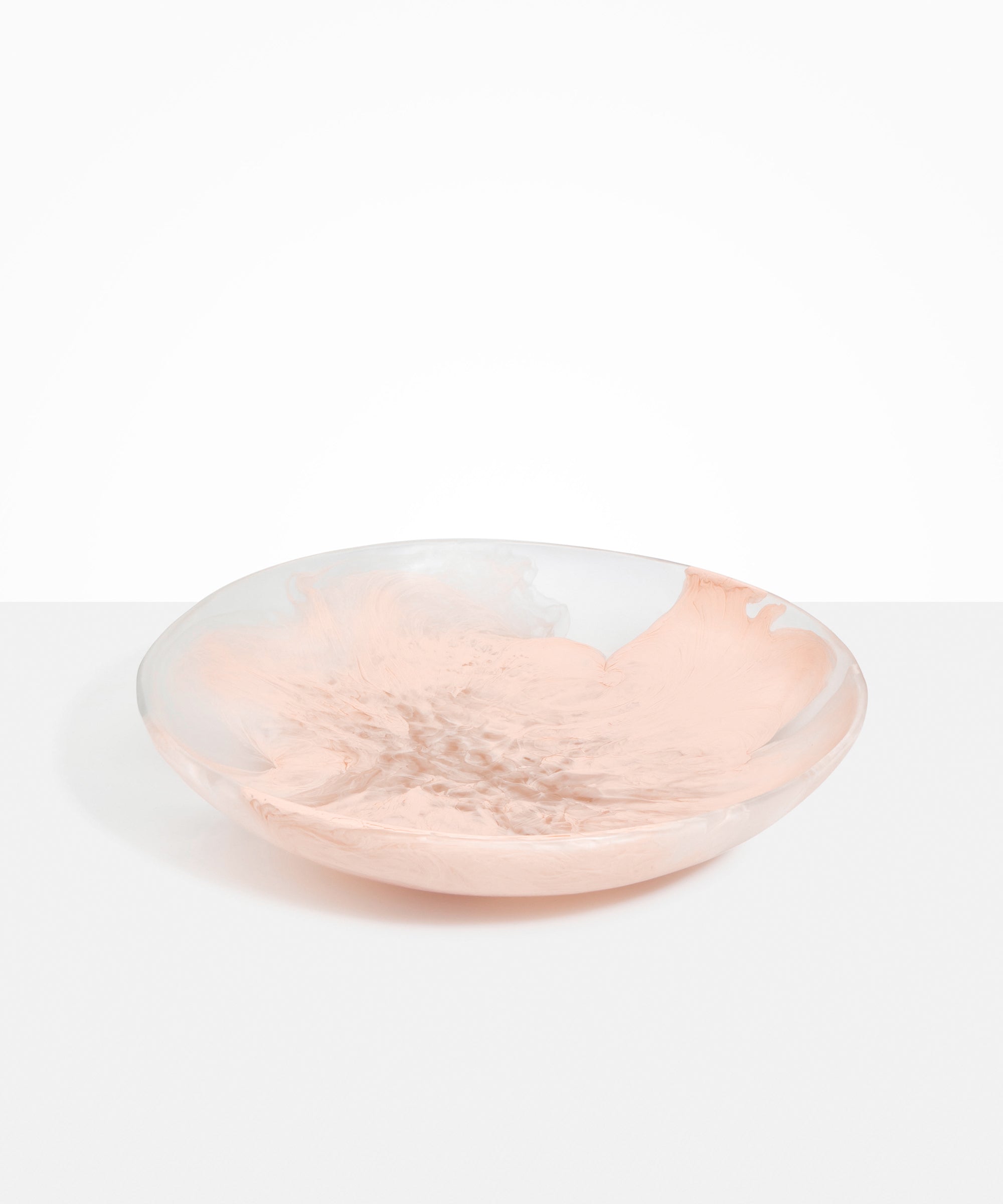 Dinosaur Designs Atelier Salad Bowl in Rose Swirl color resin