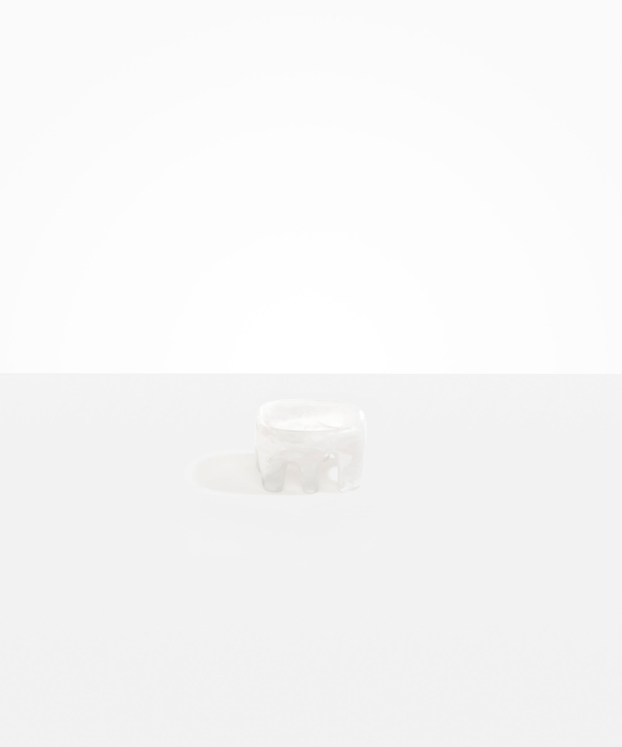 Dinosaur Designs Small Branch Bowl in Snow Swirl color resin