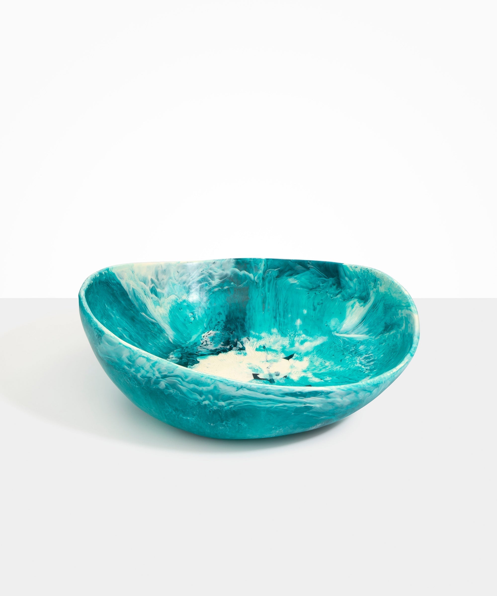 Dinosaur Designs Large Flow Bowl in Lagoon color resin