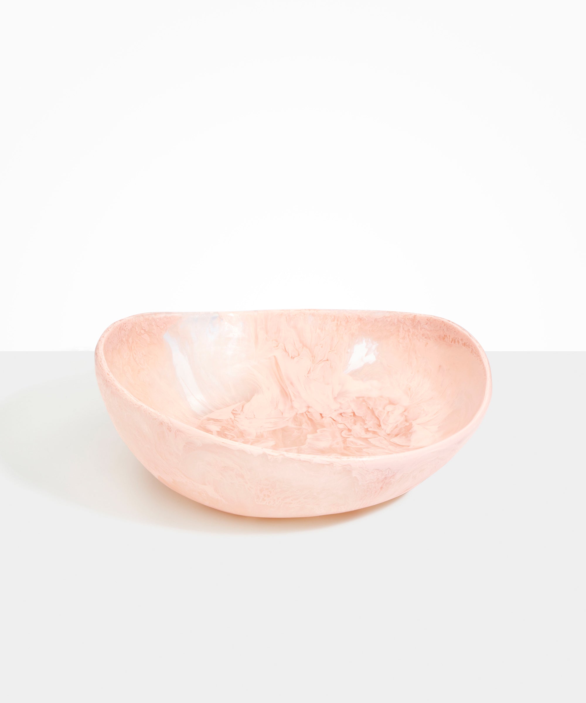 Dinosaur Designs Large Flow Bowl in Rose Swirl color resin