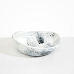 Dinosaur Designs Large Flow Bowl in White Marble color resin