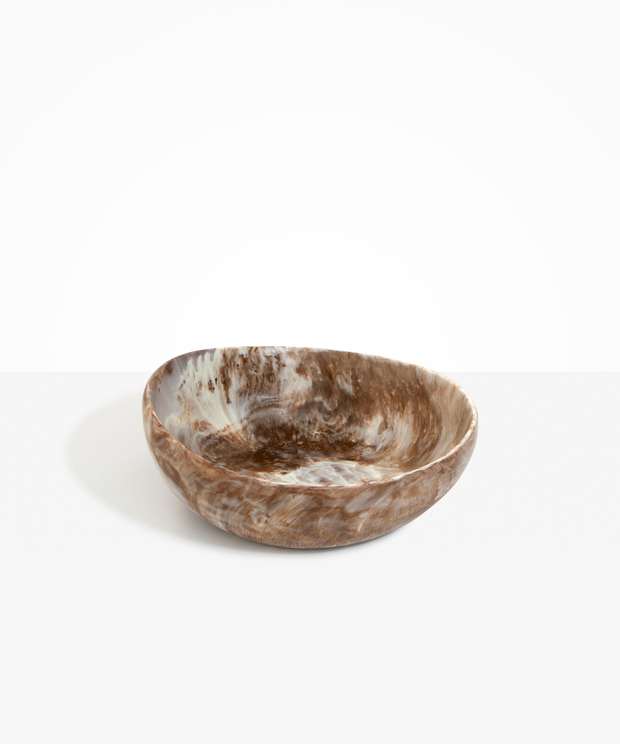 Dinosaur Designs Flow Salad Bowl in Cappuccino color resin