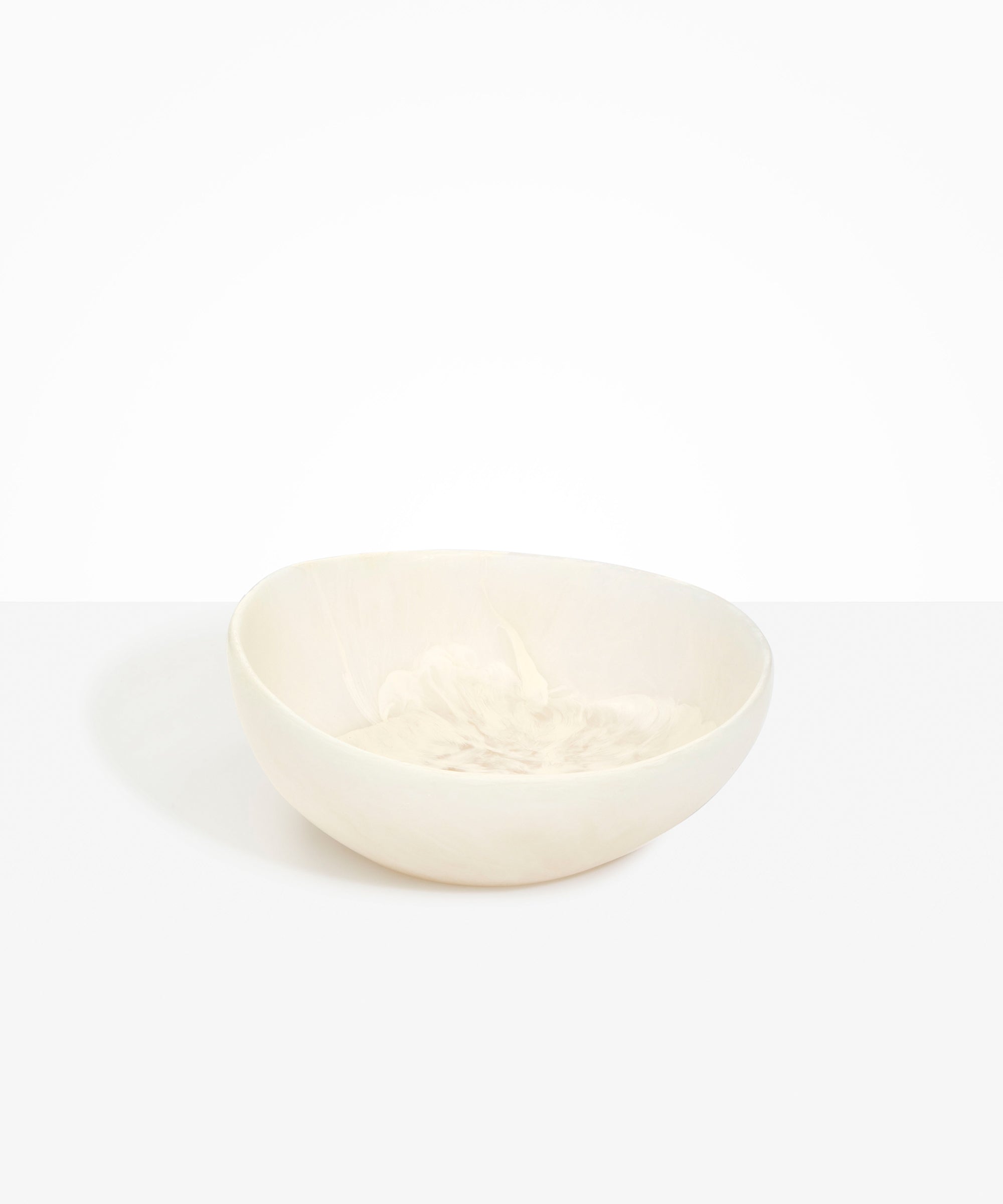 Dinosaur Designs Flow Salad Bowl in Chalk Swirl color resin