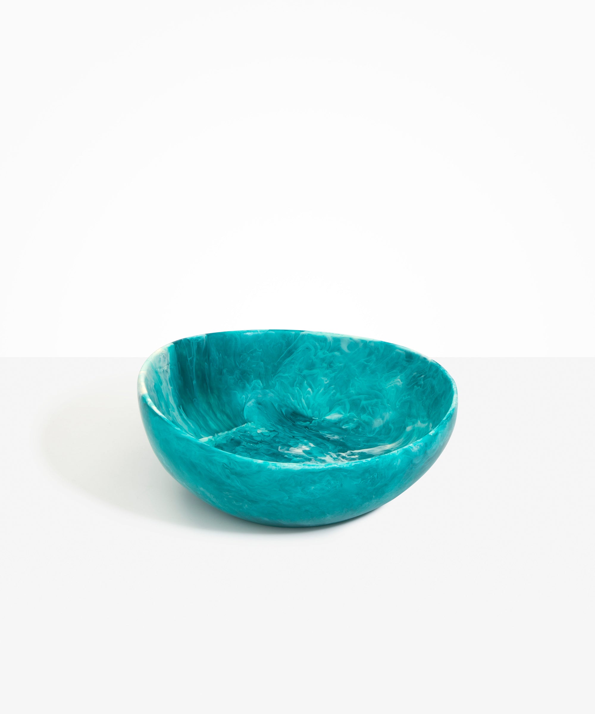 Dinosaur Designs Flow Salad Bowl in Lagoon color resin