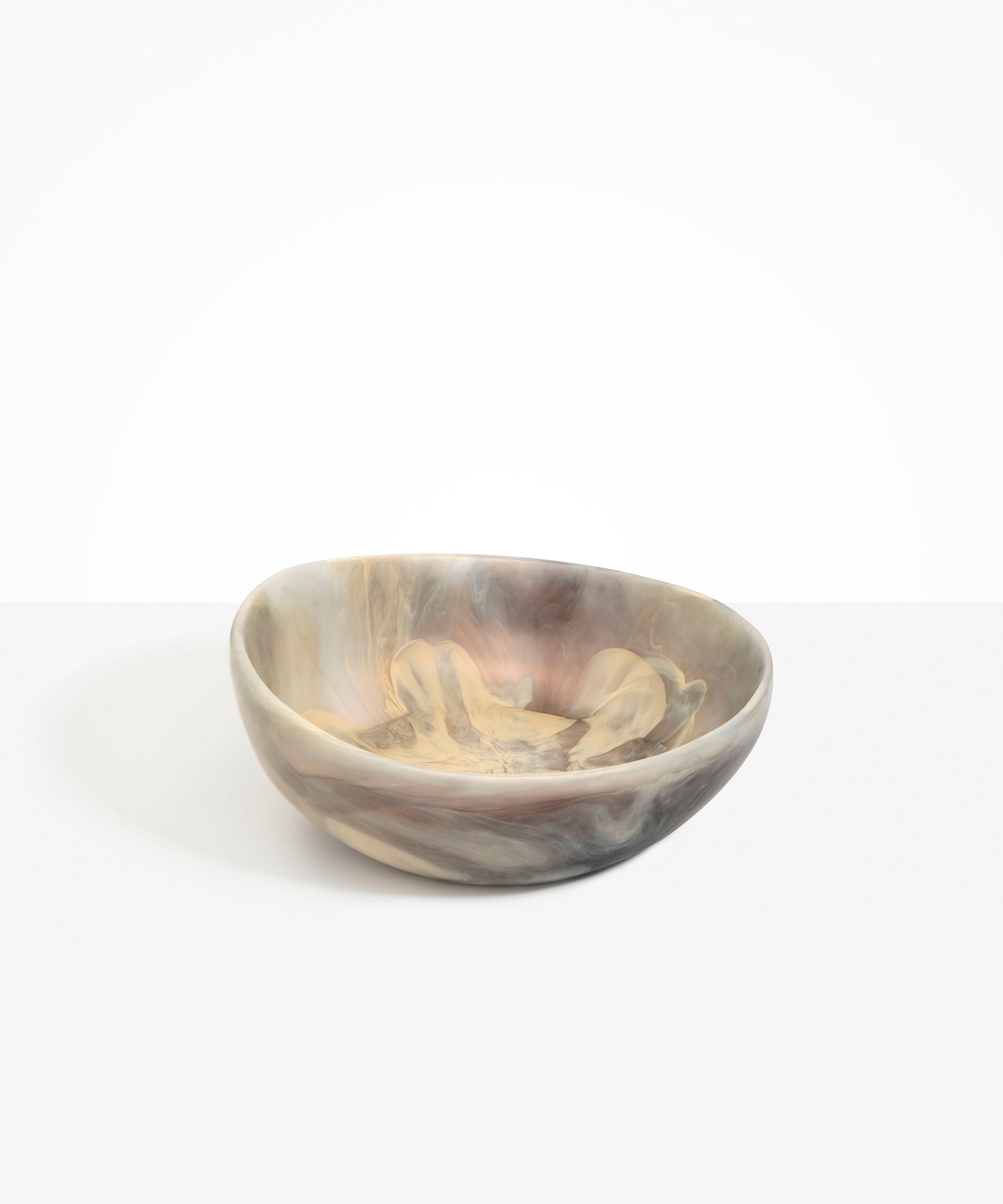 Dinosaur Designs Flow Salad Bowl in Sandy Pearl color resin