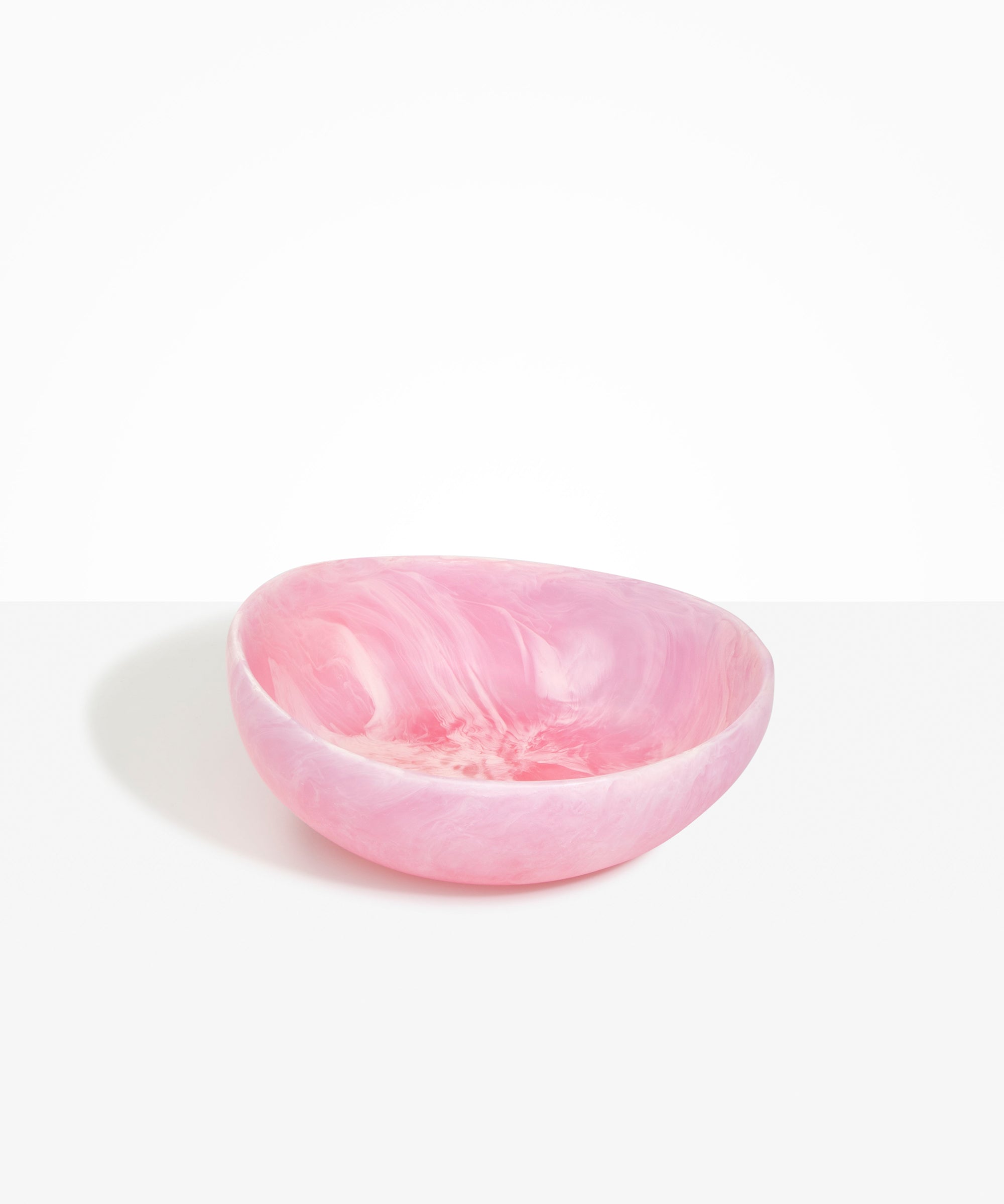 Dinosaur Designs Flow Salad Bowl in Shell Pink color resin