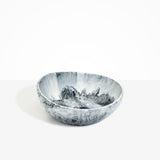 Dinosaur Designs Flow Salad Bowl in White Marble color resin