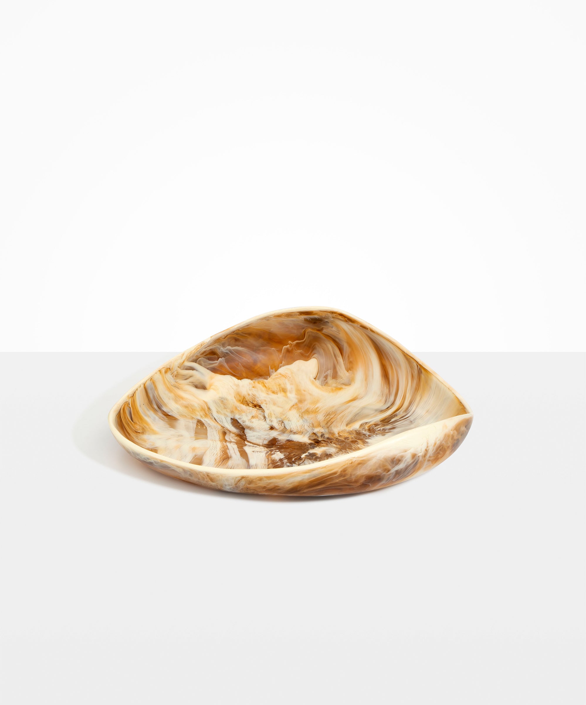 Dinosaur Designs Large Leaf Bowl in Light Horn color resin