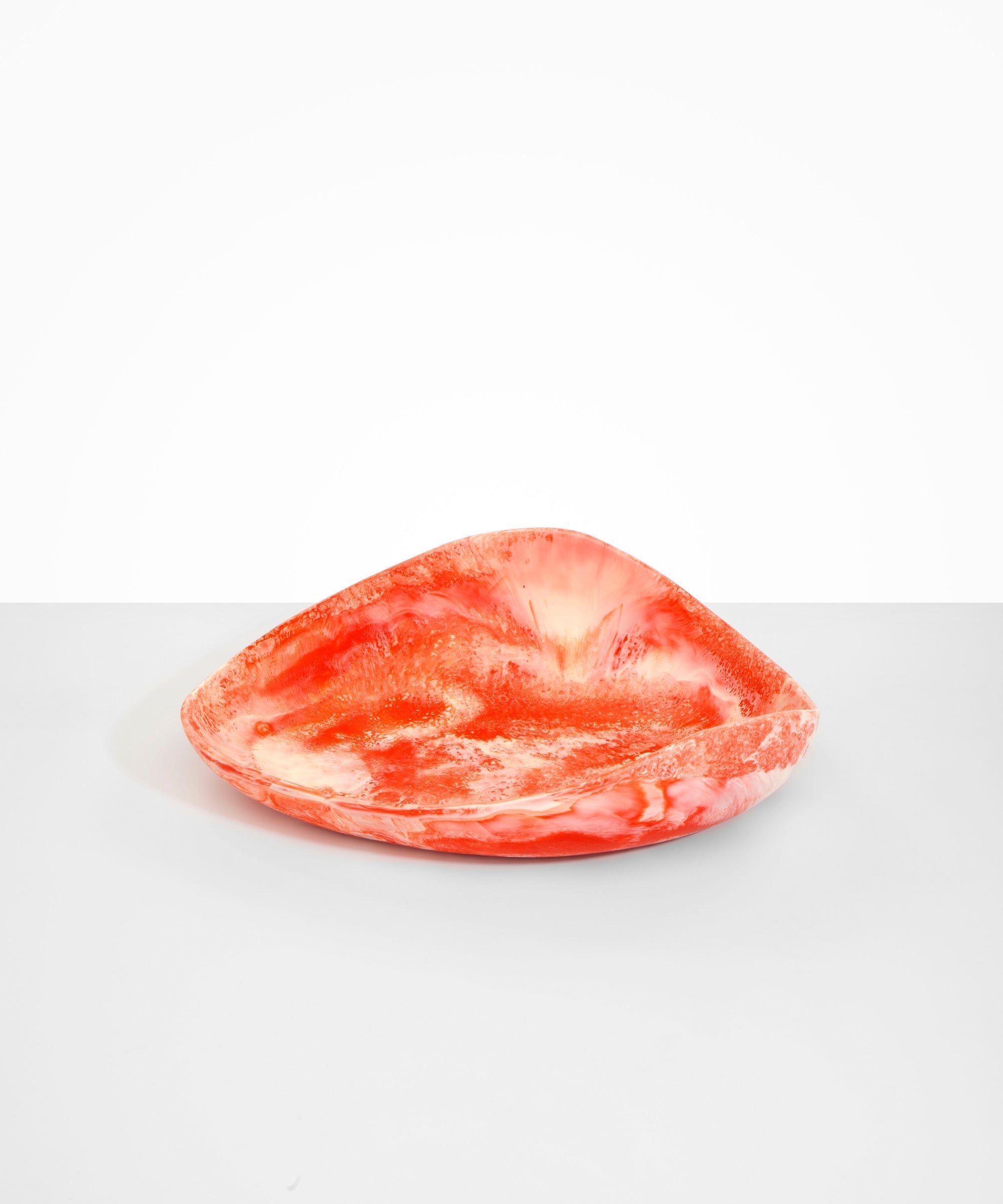 Dinosaur Designs Large Leaf Bowl in Strawberry color resin