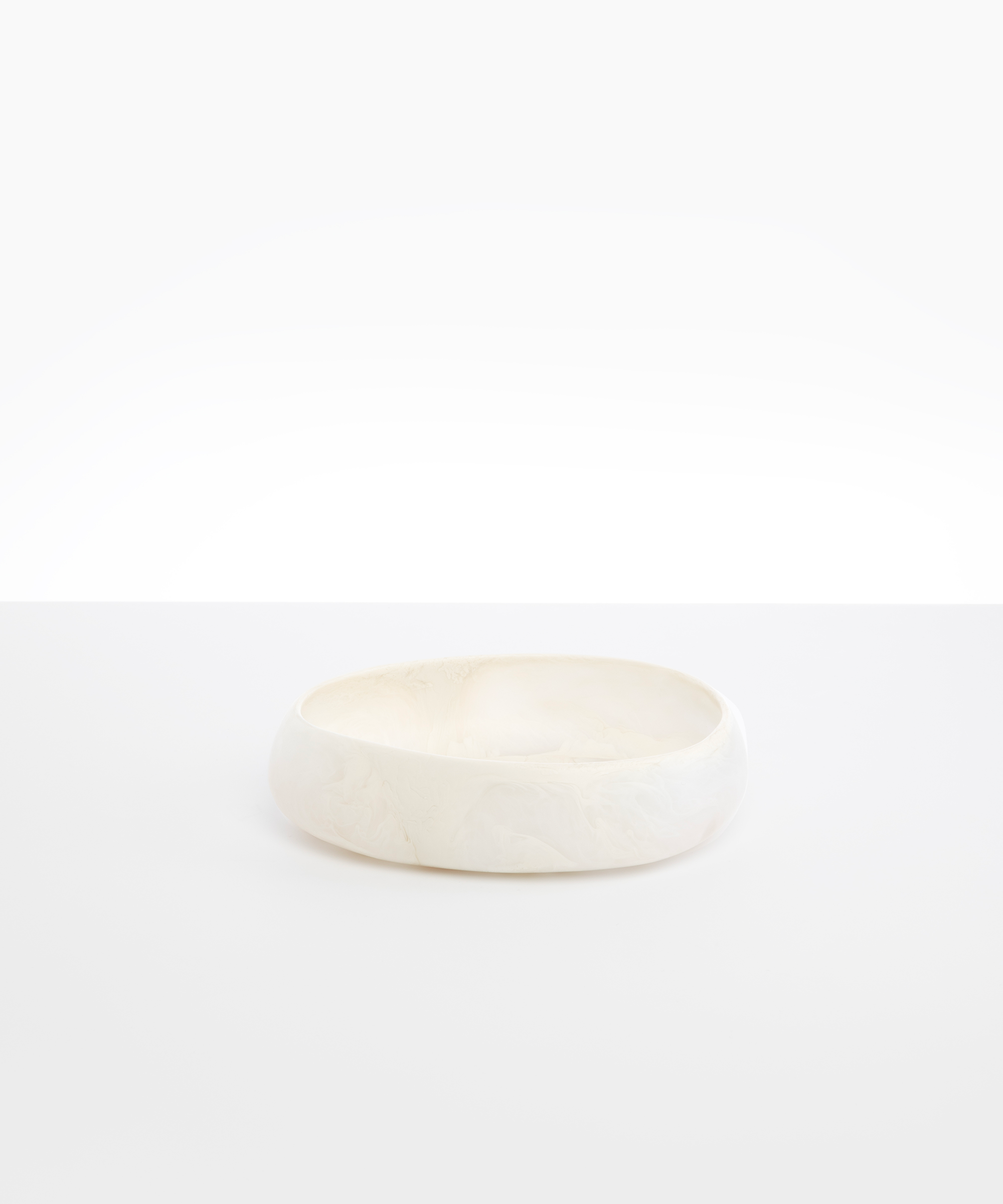 Dinosaur Designs Medium Rock Bowl in Chalk Swirl color resin