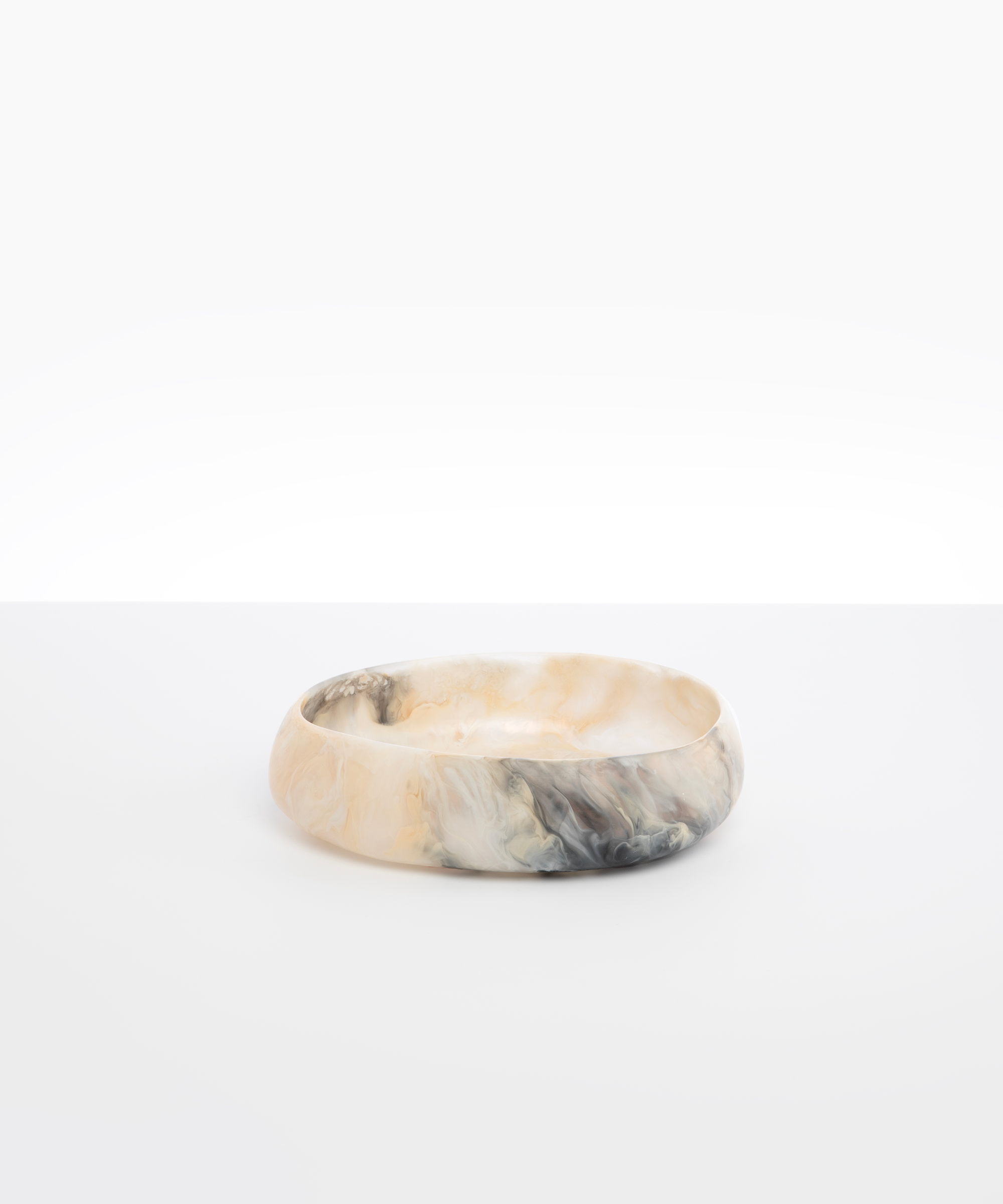 Dinosaur Designs Medium Rock Bowl in Sandy Pearl color resin