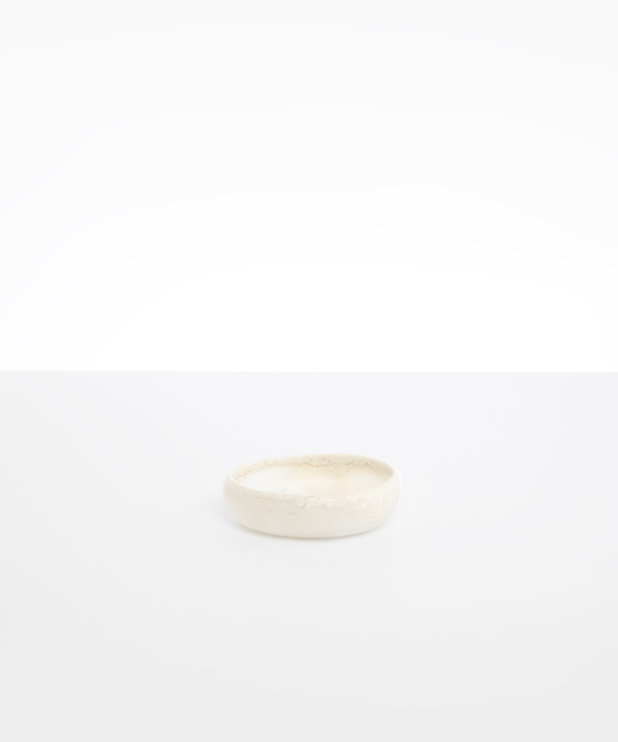 Dinosaur Designs Small Rock Bowl in Chalk Swirl color resin
