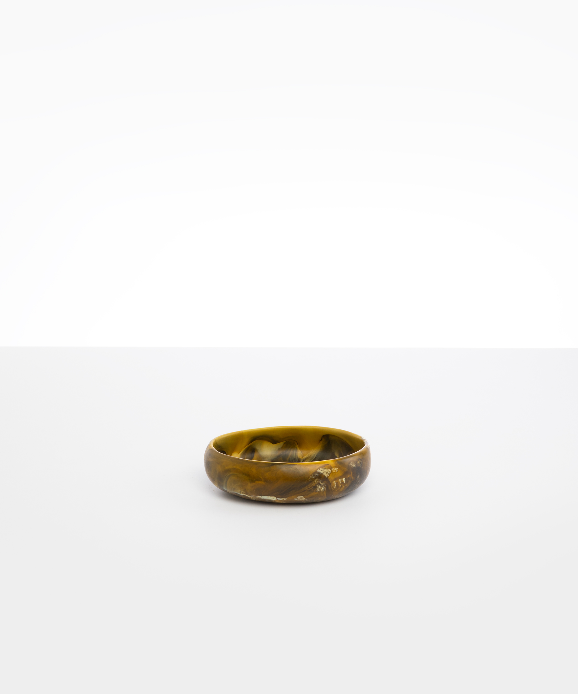 Dinosaur Designs Small Rock Bowl in Malachite color resin
