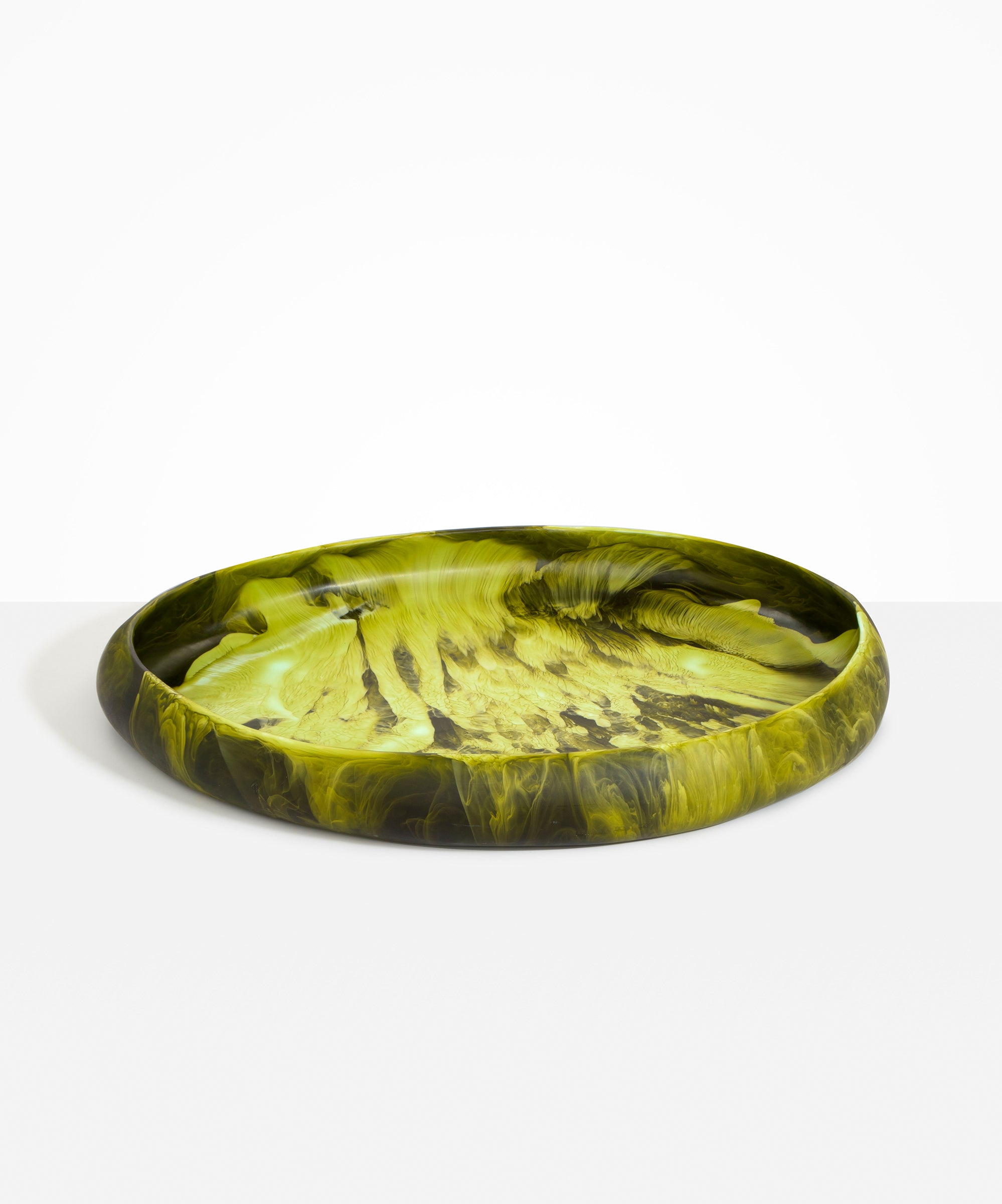 Dinosaur Designs Extra Large Rock Bowl in Malachite color resin