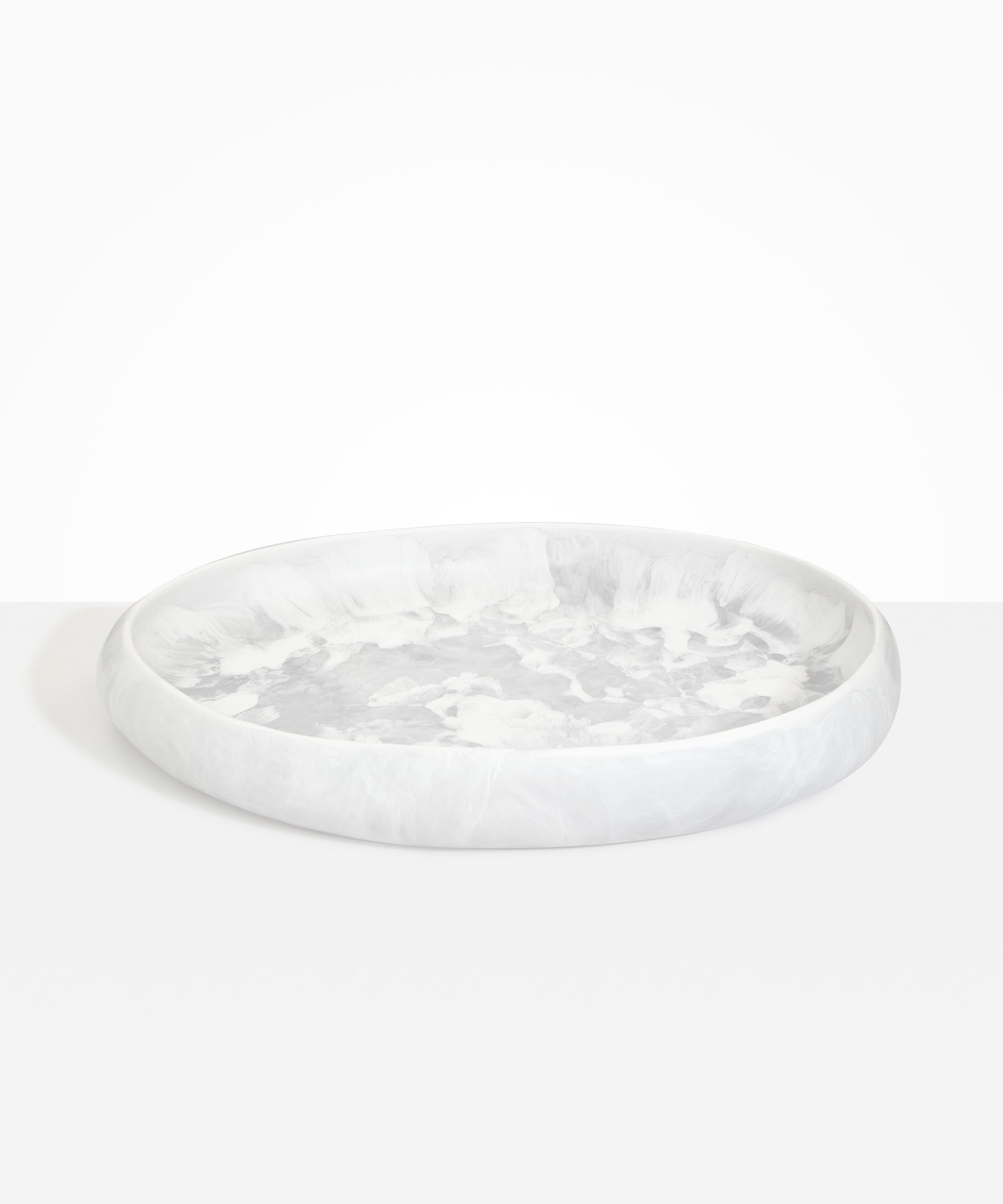 Dinosaur Designs Extra Large Rock Bowl in Snow Swirl color resin
