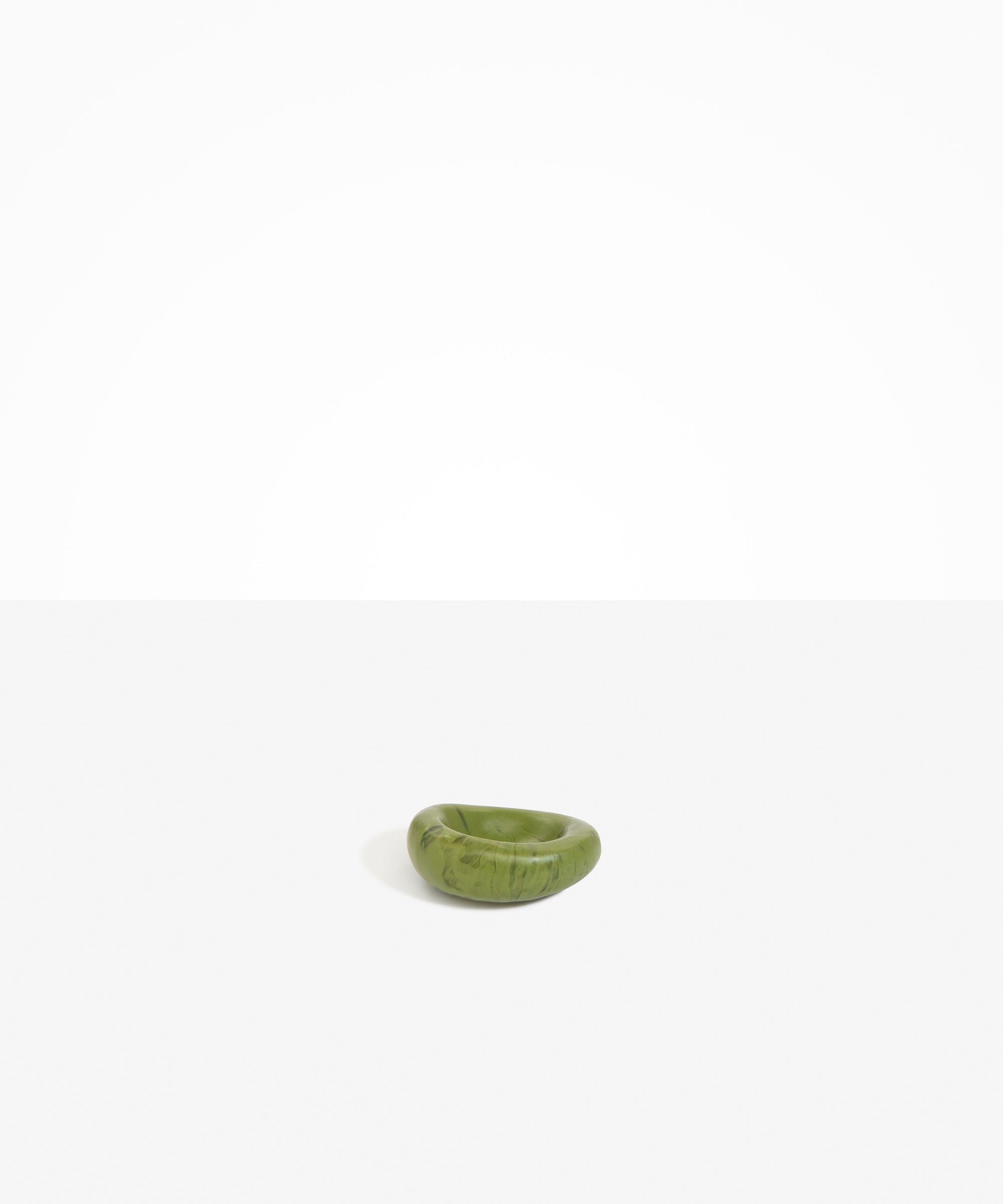 Dinosaur Designs Small Drift Dish in Olive color resin