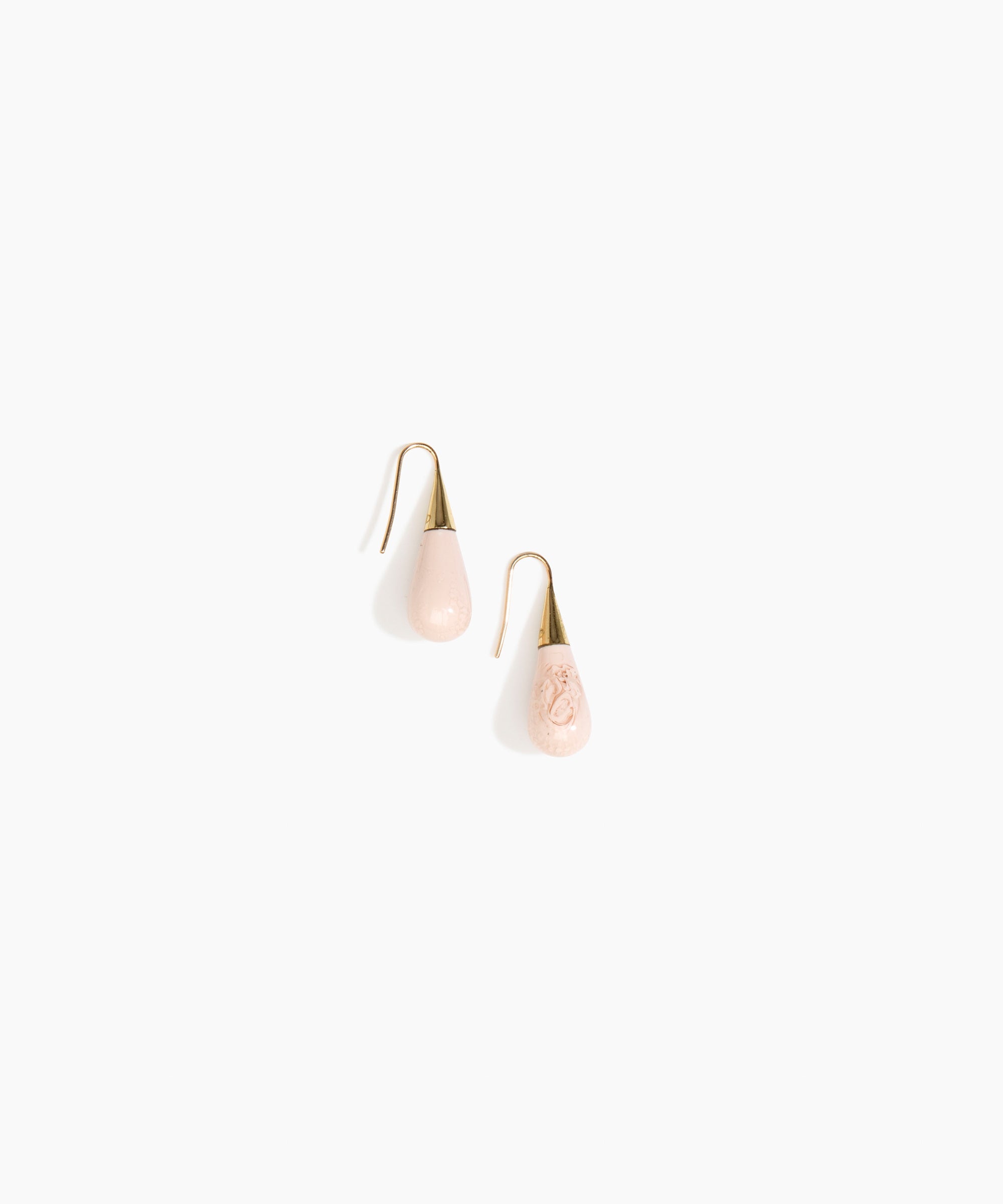 Dinosaur Designs Small Dew Drop Earrings in Rose Swirl color resin