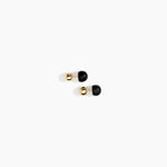 Dinosaur Designs Small Ball Stud Earrings in Black color resin with Nano-Coated Brass Material