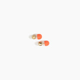 Dinosaur Designs Small Ball Stud Earrings in Lychee color resin with Brushed Nano-Coated Brass Material
