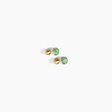 Dinosaur Designs Small Ball Stud Earrings in Moss color resin with Brushed Nano-Coated Brass Material