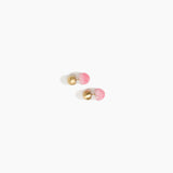 Dinosaur Designs Small Ball Stud Earrings in Shell Pink color resin with Brushed Nano-Coated Brass Material