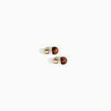 Dinosaur Designs Small Ball Stud Earrings in Tortoise color resin with Brushed Nano-Coated Brass Material