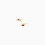 Dinosaur Designs Small Ball Stud Earrings in Cream color resin with Brushed Nano-Coated Brass Material
