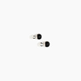 Dinosaur Designs Small Ball Stud Earrings in Black color resin with Silver-Plated Brass Material