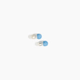 Dinosaur Designs Small Ball Stud Earrings in Sky color resin with Brushed Silver-Plated Brass Material