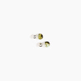 Dinosaur Designs Small Ball Stud Earrings in Malachite color resin with Silver-Plated Brass Material