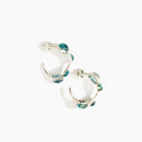 Dinosaur Designs Watercolor Hoop Earrings in Clear Water color resin with Silver-Plated Brass Material