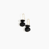 Dinosaur Designs Temple Earth Wire Earrings in Black color resin with Gold-Filled Material