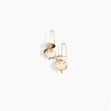 Dinosaur Designs Temple Earth Wire Earrings in Cappuccino color resin with Gold-Filled Material