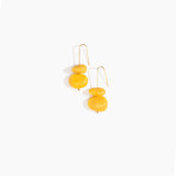 Dinosaur Designs Temple Earth Wire Earrings in Honeycomb color resin with Gold-Filled Material