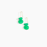 Dinosaur Designs Temple Earth Wire Earrings in Leaf color resin with Gold-Filled Material