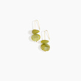 Dinosaur Designs Temple Earth Wire Earrings in Malachite color resin with Gold-Filled Material