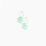 Dinosaur Designs Temple Earth Wire Earrings in Mint color resin with Gold-Filled Material