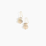 Dinosaur Designs Temple Earth Wire Earrings in Sandy Pearl color resin with Gold-Filled Material