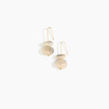 Dinosaur Designs Temple Earth Wire Earrings in Sandy Pearl color resin with Gold-Filled Material