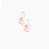 Dinosaur Designs Temple Earth Wire Earrings in Shell Pink color resin with Gold-Filled Material