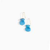 Dinosaur Designs Temple Earth Wire Earrings in Sky color resin with Gold-Filled Material
