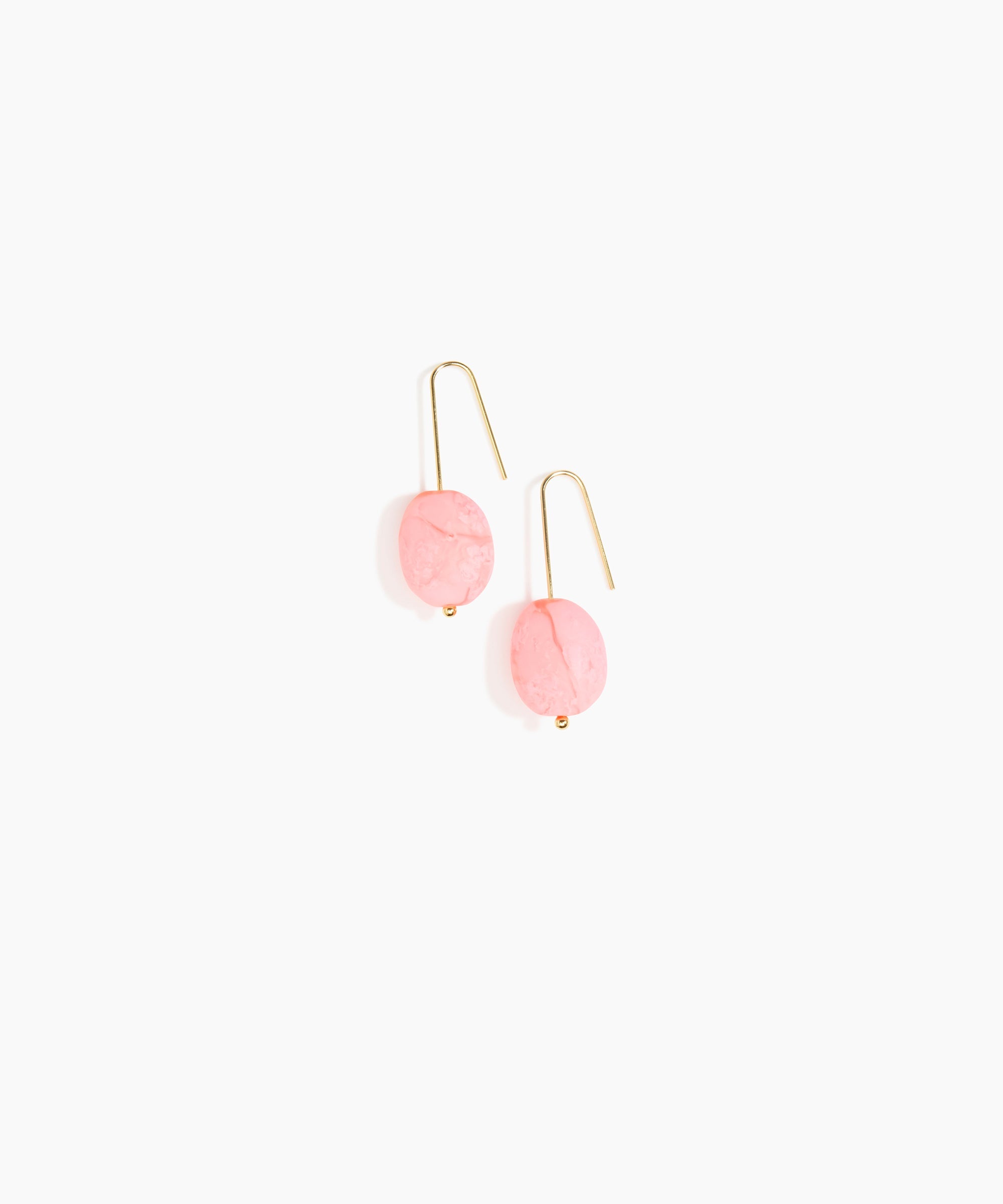 Dinosaur Designs Earth Wire Earrings in Parakeet color resin with Gold-Filled Material