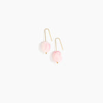Dinosaur Designs Earth Wire Earrings in Shell Pink color resin with Gold-Filled Material