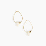 Dinosaur Designs Joie De Vivre Hoop Earrings in Chalk Swirl color resin with Gold-Filled Material