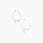 Dinosaur Designs Joie De Vivre Hoop Earrings in Snow Swirl color resin with 925 Sterling Silver Material