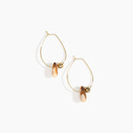 Dinosaur Designs Joie De Vivre Hoop Earrings in Light Horn color resin with Gold-Filled Material