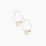 Dinosaur Designs Joie De Vivre Hoop Earrings in Cream color resin with 925 Sterling Silver Material